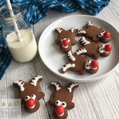 Fun and festive Chocolate Rudolph Cookies, perfect for class or neighbour gifts. Delicious, low sugar and freezer friendly.