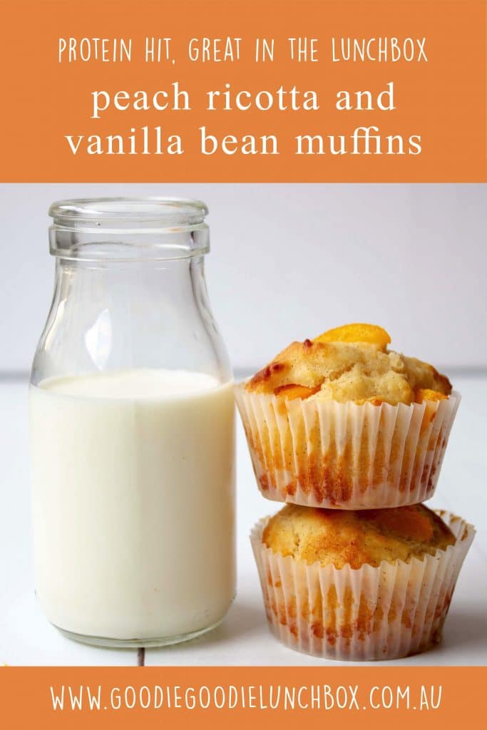 peach ricotta and vanilla bean muffins