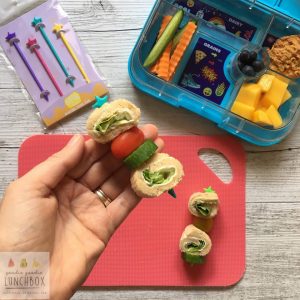How to get Vegetables in the Lunchbox: Thread vegetables onto Stix for a fun lunch idea.