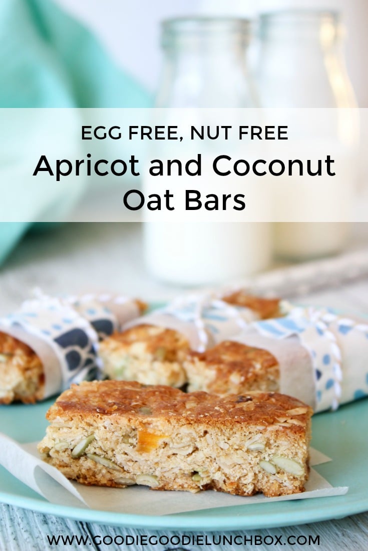 These delicious egg and nut free Apricot and Coconut Oat Bars are perfect for school lunches. Your kids will be delighted with the taste and you will be delighted with these fibre packed Apricot and Coconut Oat Bars.