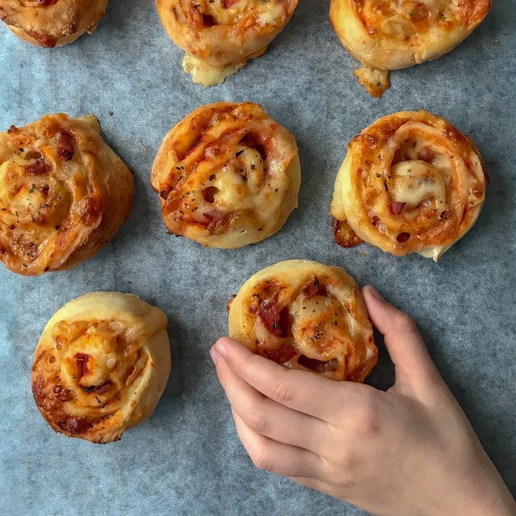 Yogurt Dough Pizza Scrolls are a great option for school lunches, quick to make and kid approved