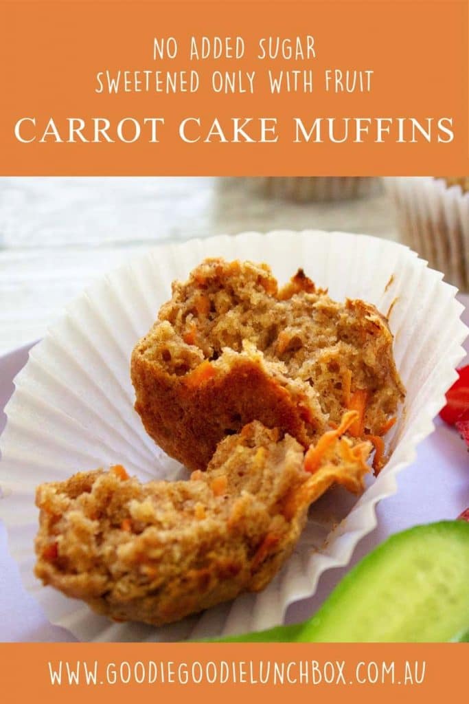 delicious sugar free carrot cake muffins, fantastic for lunchboxes, breakfast, baby led weaning.