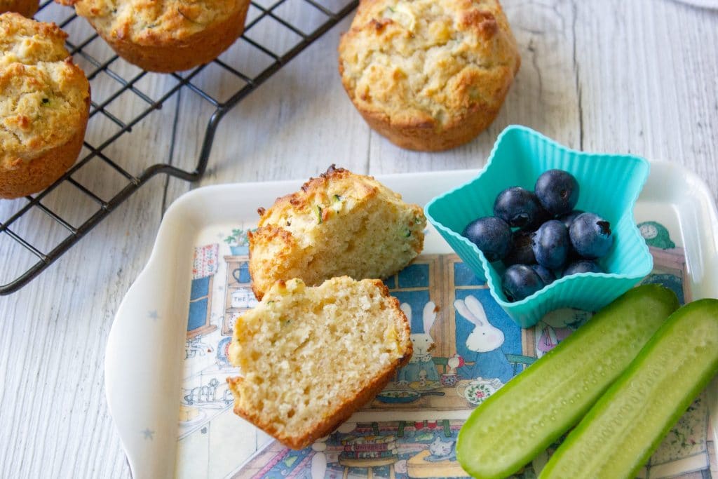 Banana zucchini muffins are a perfect nut free snack for school lunches..