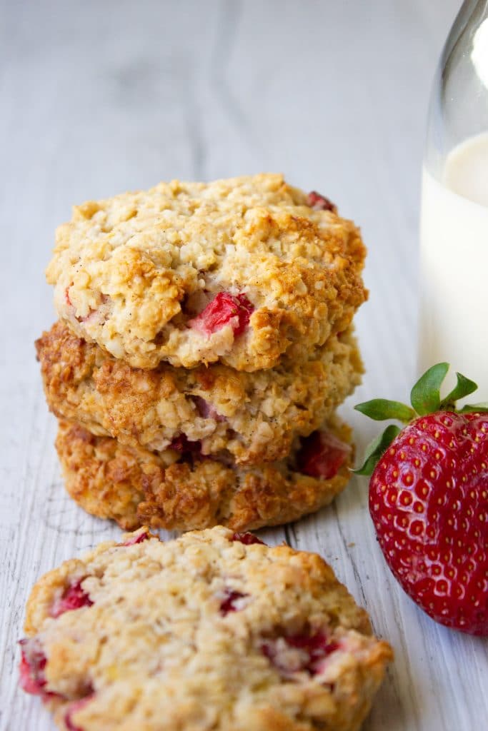Strawberry Coconut Cookies, sweetened only with fruit, nut and dairy free and so delicious.