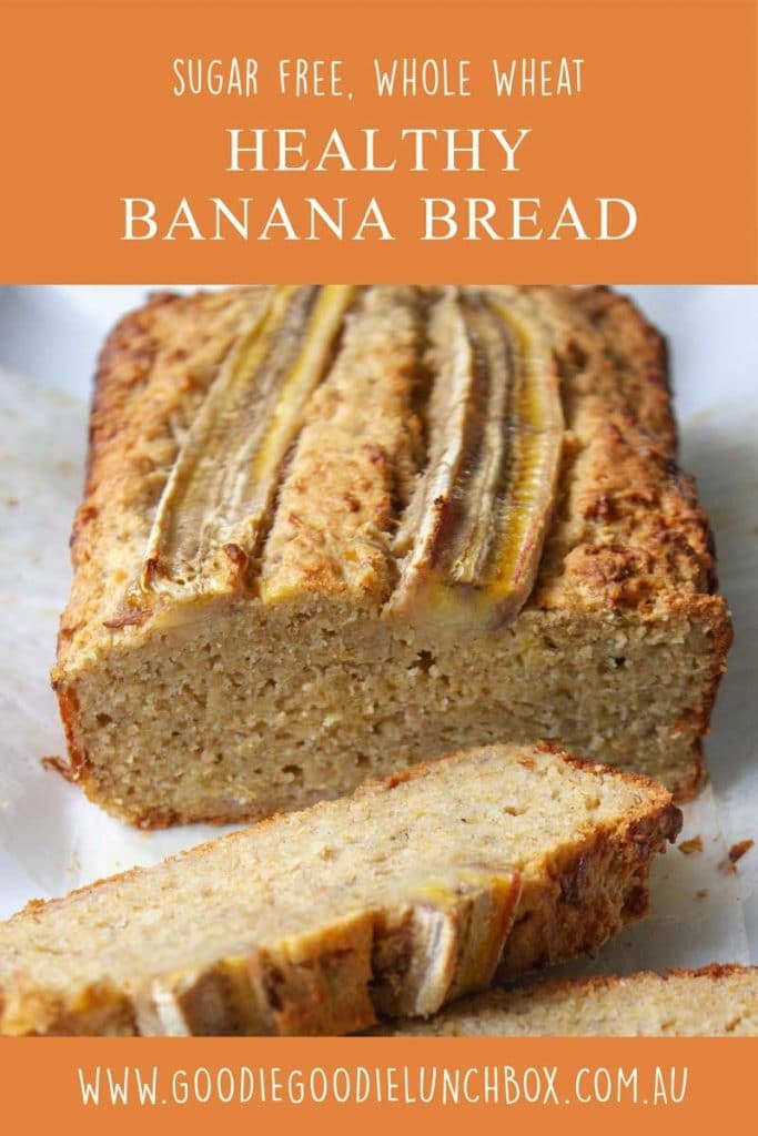 This sugar free Healthy Banana Bread is sweetened only with fruit. It tastes sensational and is fantastic for a healthier baked option in school lunches for snacks or even breakfast!