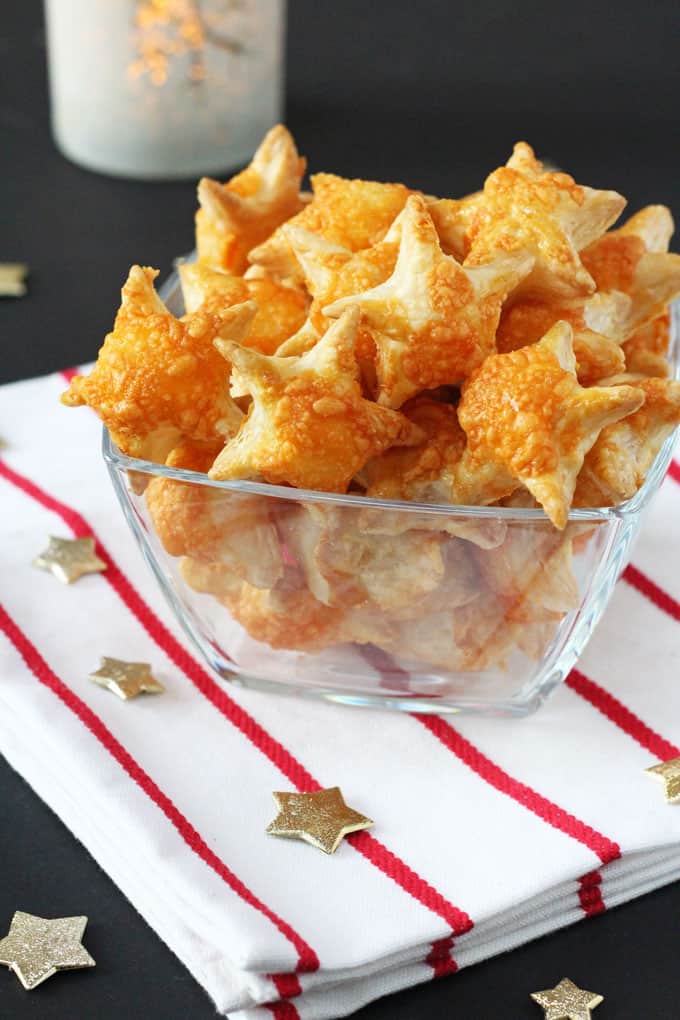 Christmas Class party food - cheese puff pastry stars
