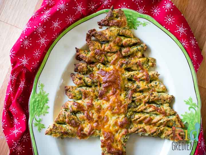 Cheesy Pesto Christmas Tree is a delicious savoury item for Christmas class party food