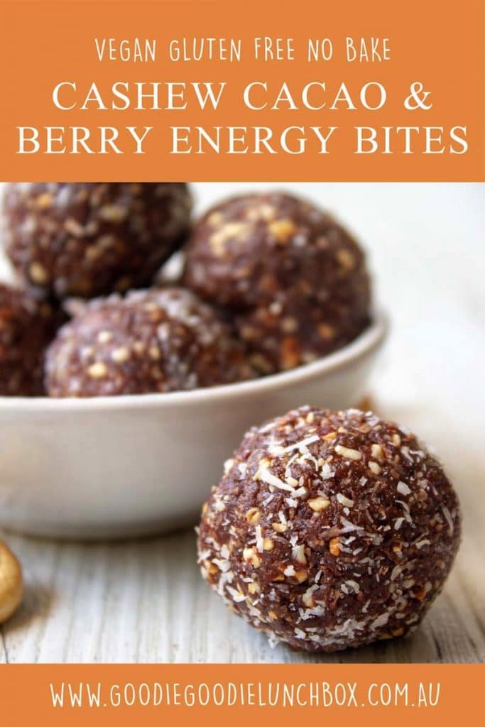 Cashew Cacao and Berry Energy Bites