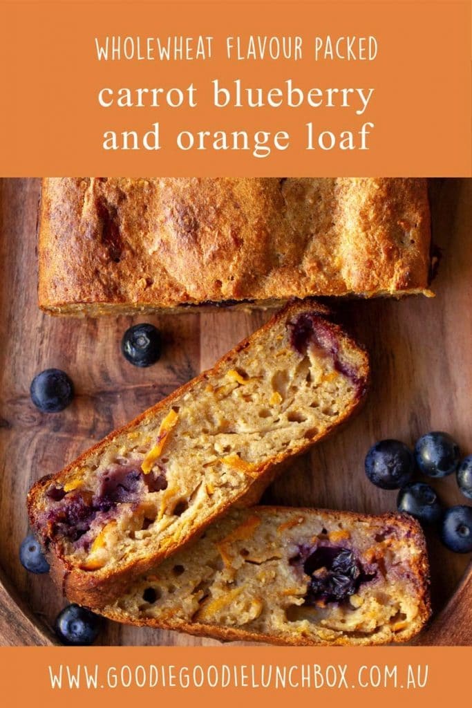carrot orange and blueberry loaf