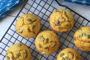 Delicious Dairy Free Pumpkin Coconut Muffins. No refined sugar and freezer friendly. Kid approved and fantastic for school lunches