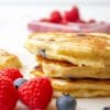 apple blueberry pancakes, no added sugar and packed with protein