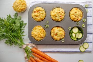 delicious cheese and vegetable lunchbox muffins