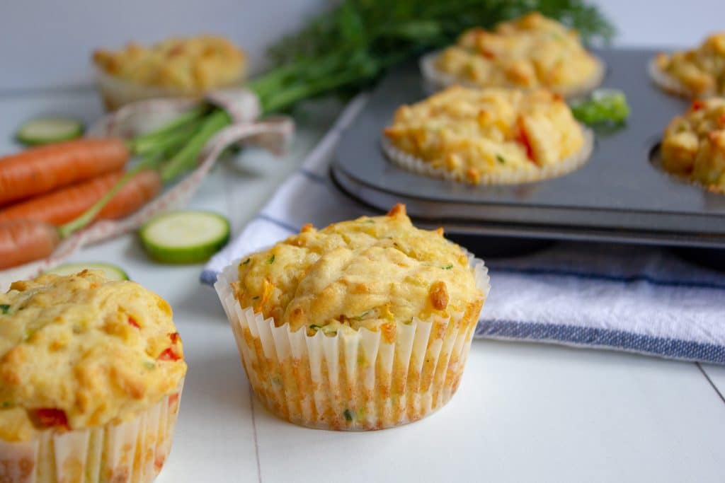 cheese and vegetable lunchbox muffins