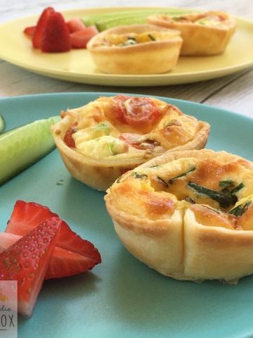 Quick and Easy Lunchbox Quiches, a protein packed savoury option for the lunchbox that is totally kid approved and freezer friendly