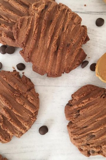 double chocolate peanut butter cookies deliciously crisp and totally moreish