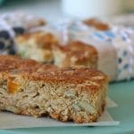 These nut and egg free apricot and coconut oat bars are a delicious treat for school lunches.