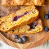 carrot orange and blueberry loaf