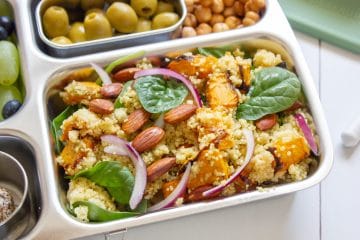 picture of Roasted Pumpkin and Almond Cous Cous Salad in a lunchbox