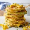 stack of corn fritters