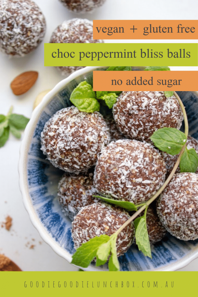 chocolate peppermint bliss balls