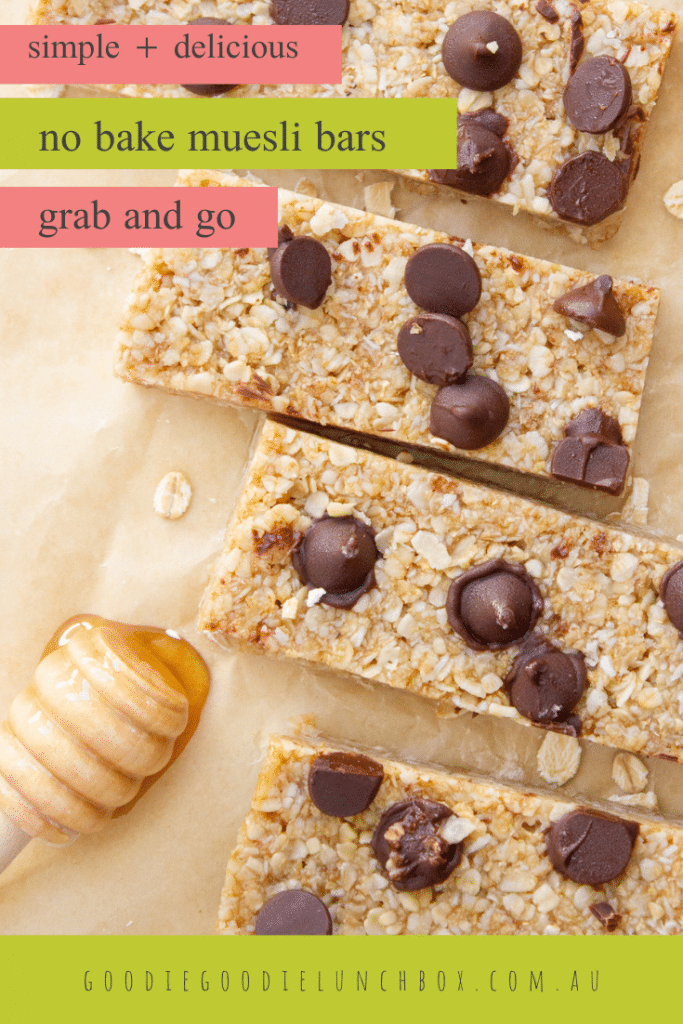 pinterest image for chewy muesli bars