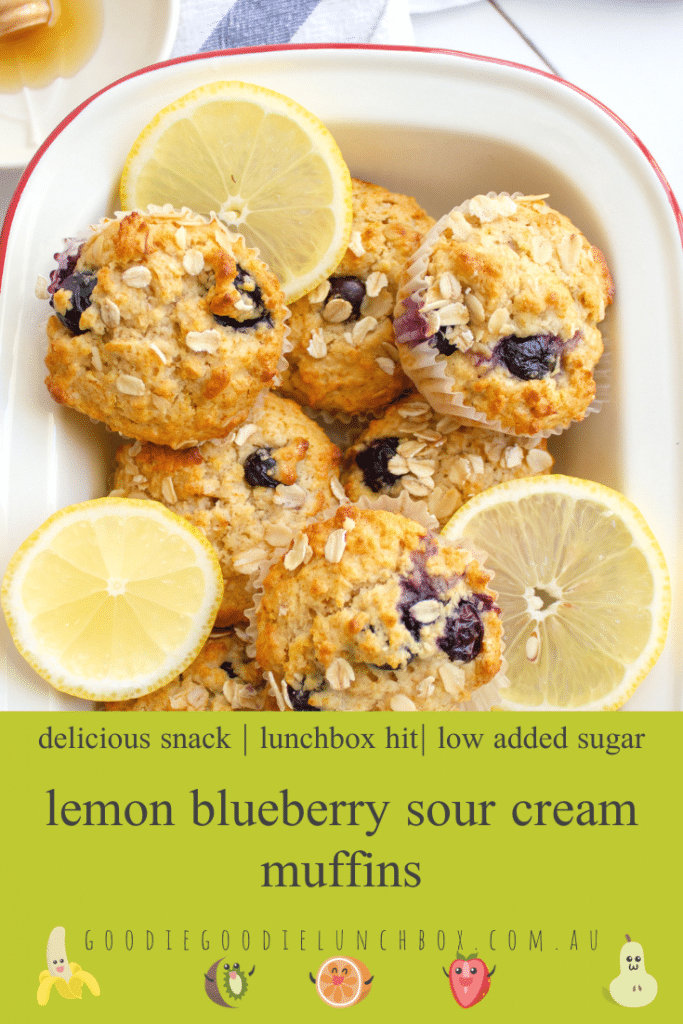 Pinterest image for lemon blueberry muffins