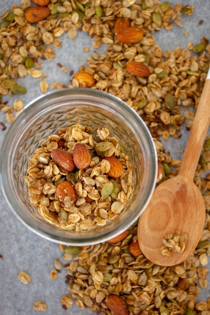 you can store the gingerbread granola in an airtight container in a cool dry location.