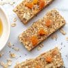Picture of Apricot Chia Muesli Bars with little pottle of honey
