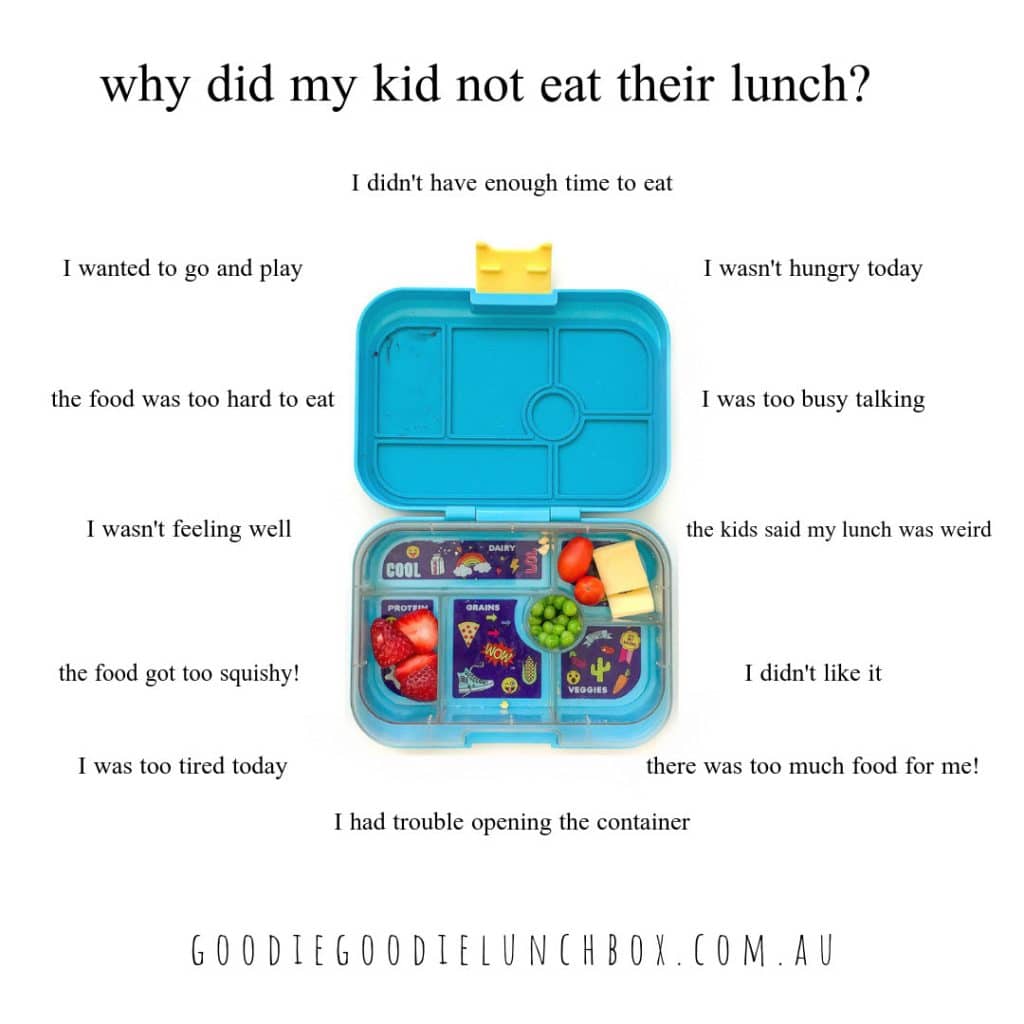 packing lunchboxes for picky eaters: infographic of why children may not eat their lunch