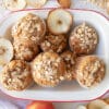 view from above of bowl of apple muffins