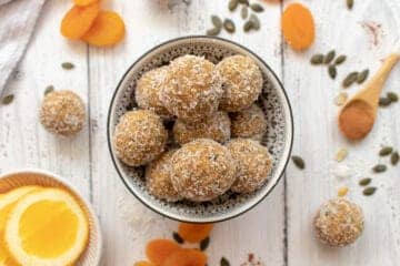 bowl of apricot bliss balls