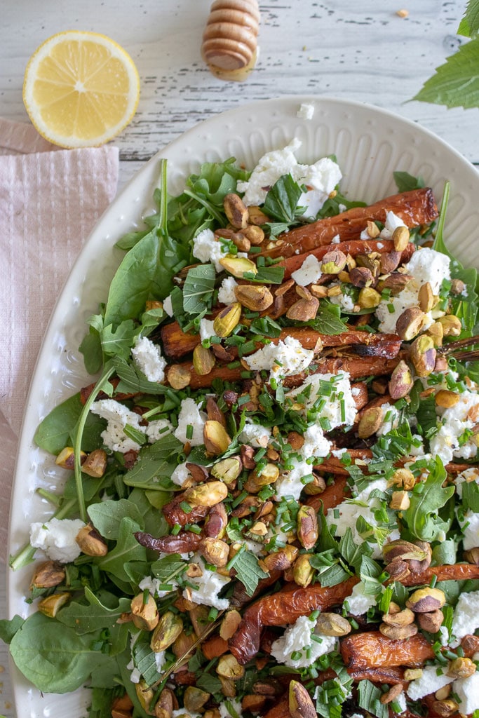 Image of assembled Roasted Carrot Salad